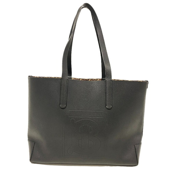 BURBERRY Thomas Burberry TB Tote Bag Shoulder Laptop Black Women Men - Picture 1 of 10